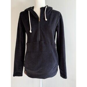 Ampersand Avenue Women’s Hoodie Sweatshirt Black Half Zip Small